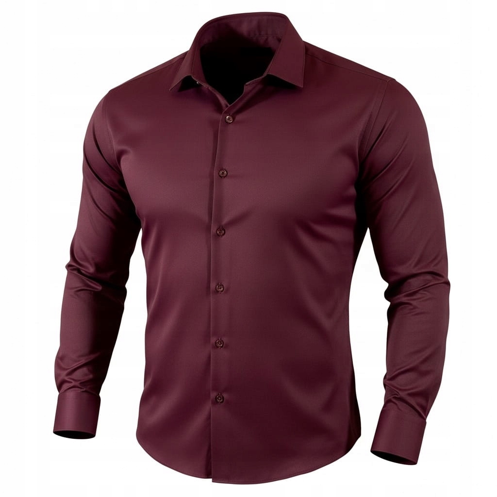 Klasická bordó-5 saténová elegantní košile EGO04 M