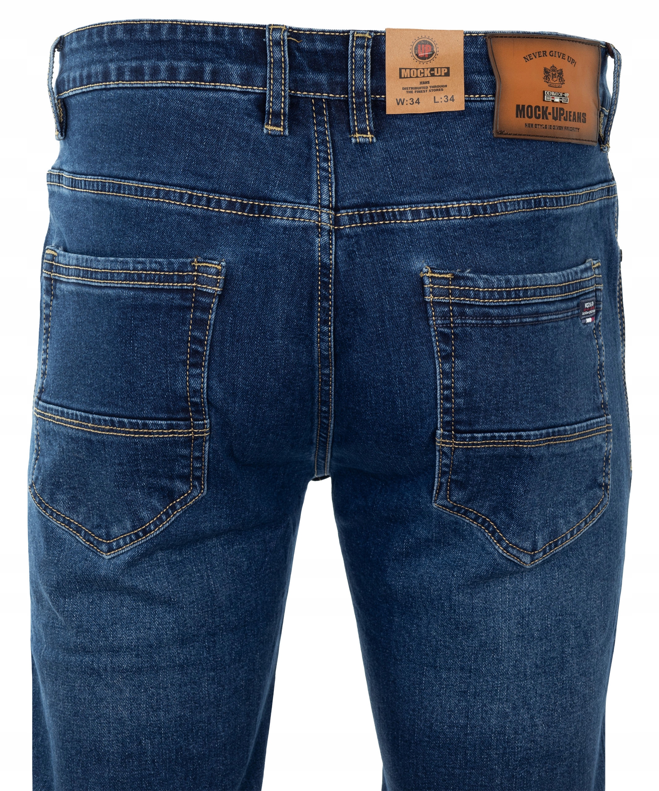 Spodnie jeansy niebieskie ELASTYCZNE DŻINSY W32 L34 Materiał dominujący bawełna