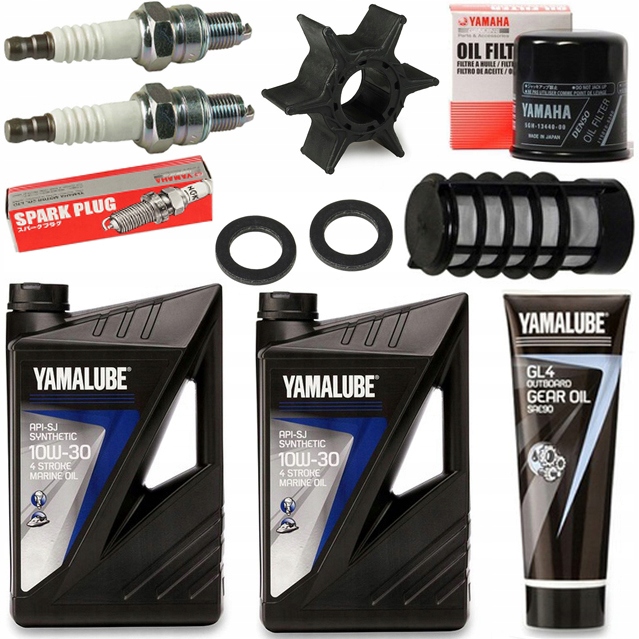 F20B F15C F9.9H zestaw serwisowy Yamaha Yamalube 10W30 Oleje Filtry Wirnik