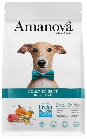 Amanova Dog Adult Exigent Iberian Pork – vepřové maso 2 kg