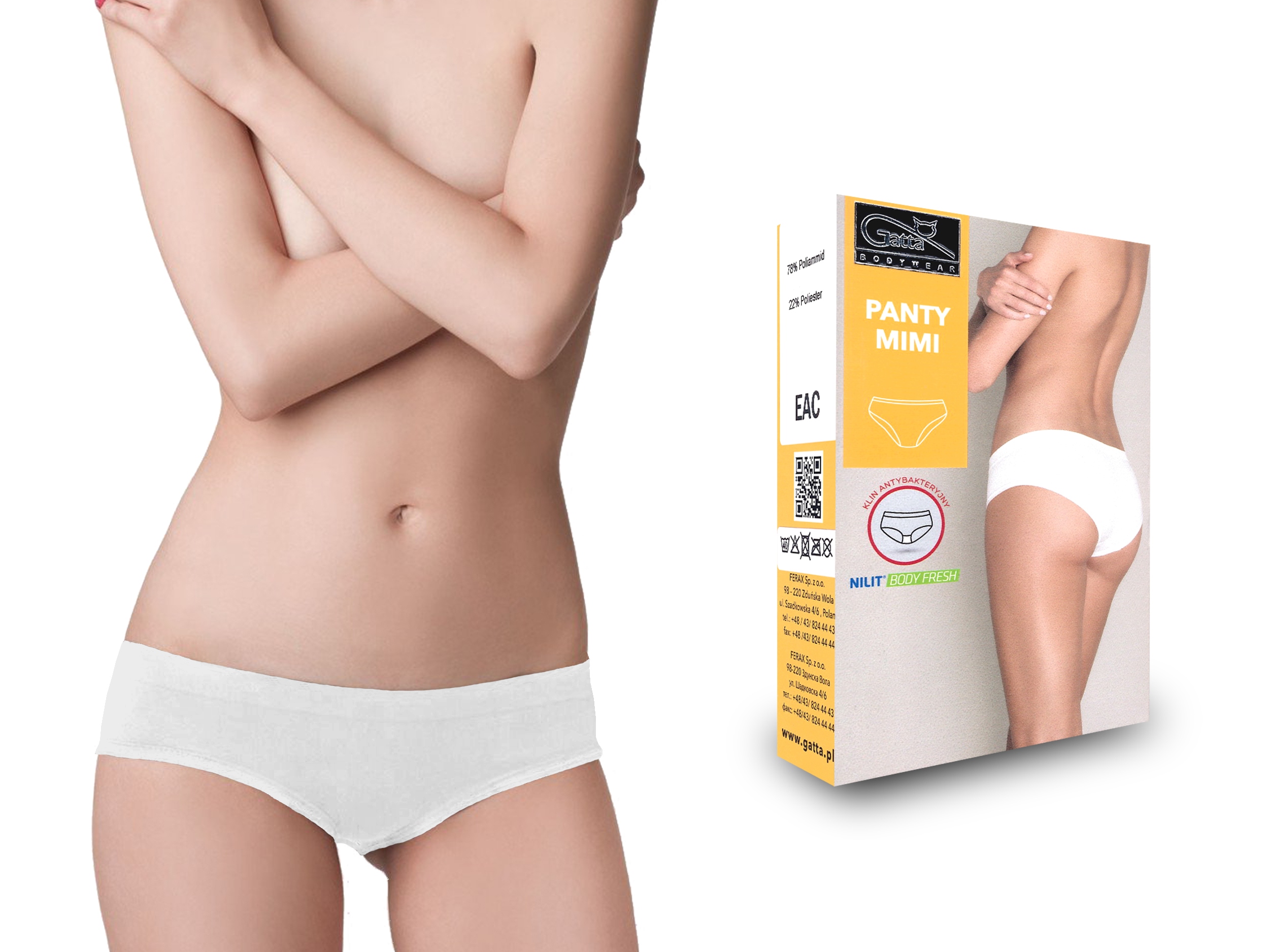 

Majtki Gatta Panty Mimi, bezszwowe, białe, L