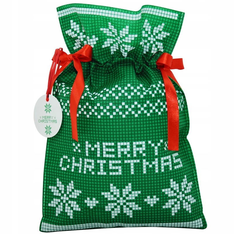 TORBA WOREK PREZENTOWY ŚWIĄTECZNY TORBA PREZENTOWA 20x30 ZIELONY