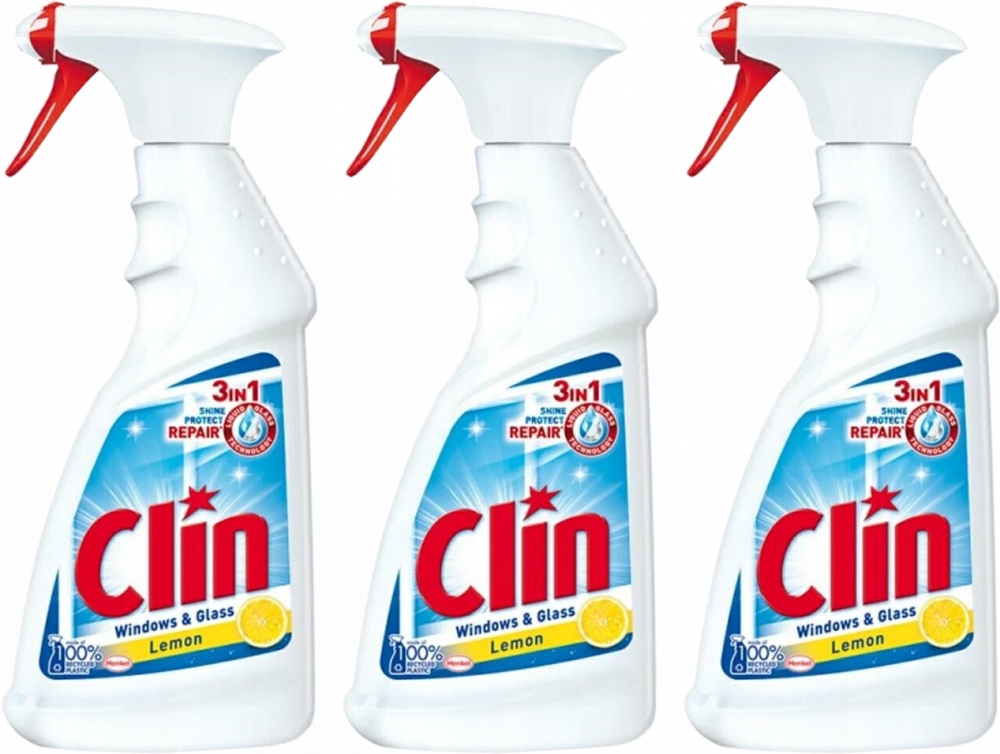 

Clin Lemon cytrynowy płyn mycia szyb okien x3