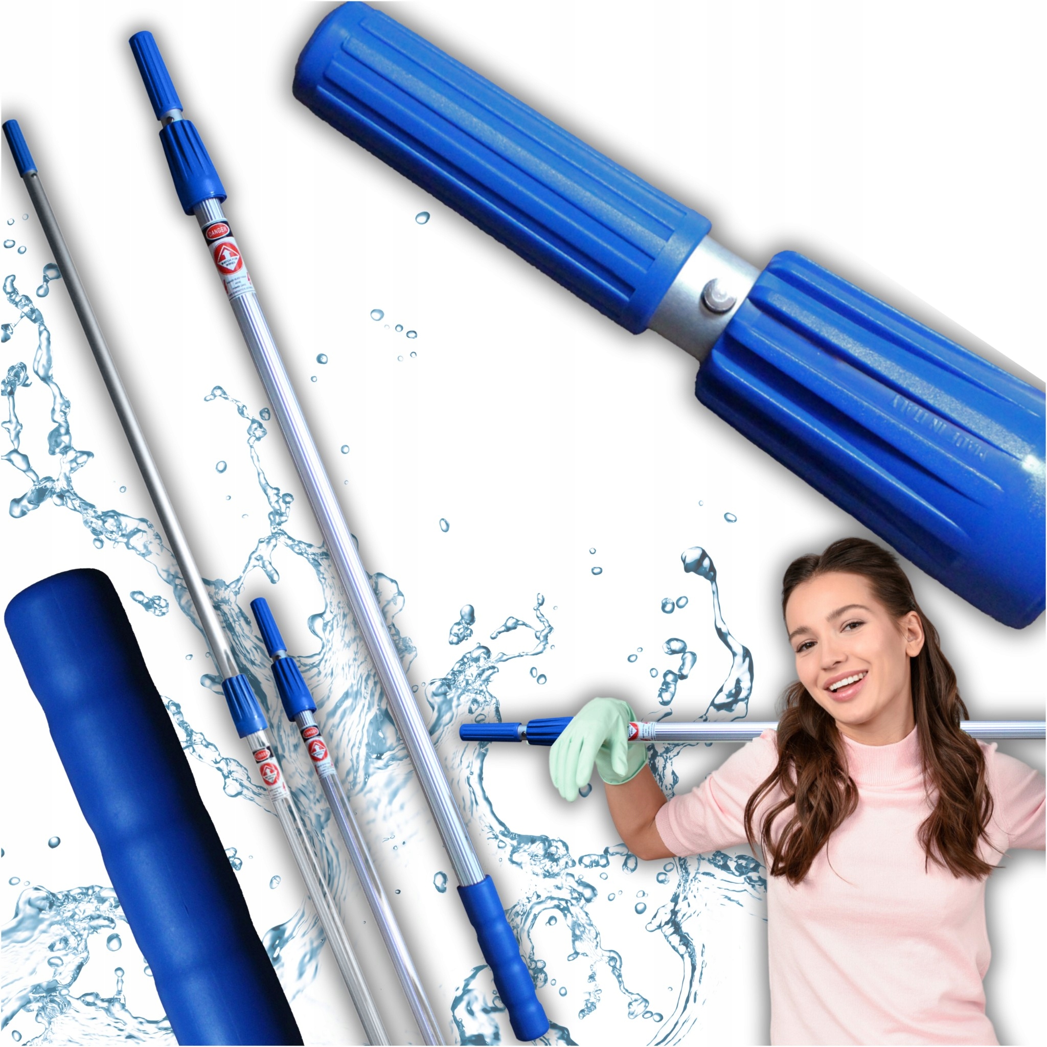 Raypath hliníková teleskopická tyč pro mop 165 cm pro okna podlah Mop