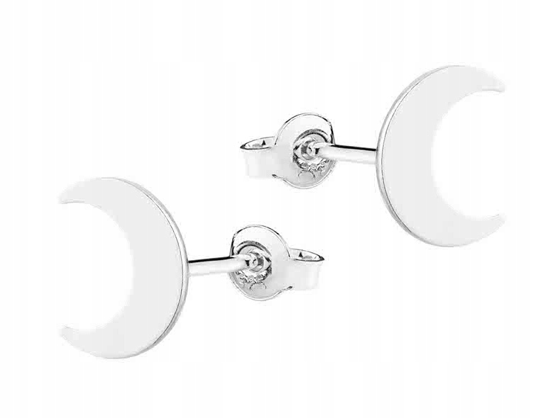

Srebrny księżyc damskie kolczyki ze srebra 925 9mm