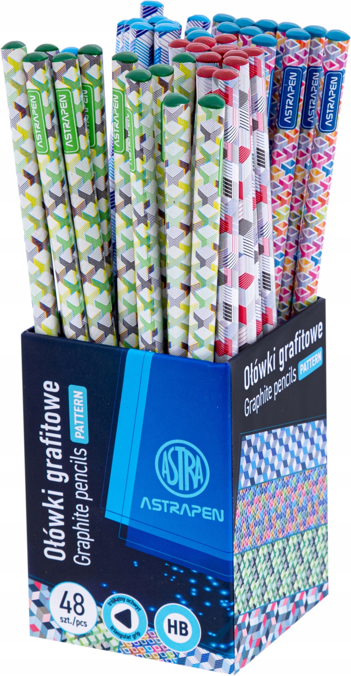 Ołówki ASTRA grafitowe TRÓJKĄTNE Patterns 4 sztuki, twardość HB EAN (GTIN) 5901137183954