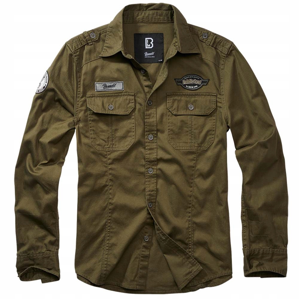 Brandit košile pánská Luis Vintageshirt L olivová