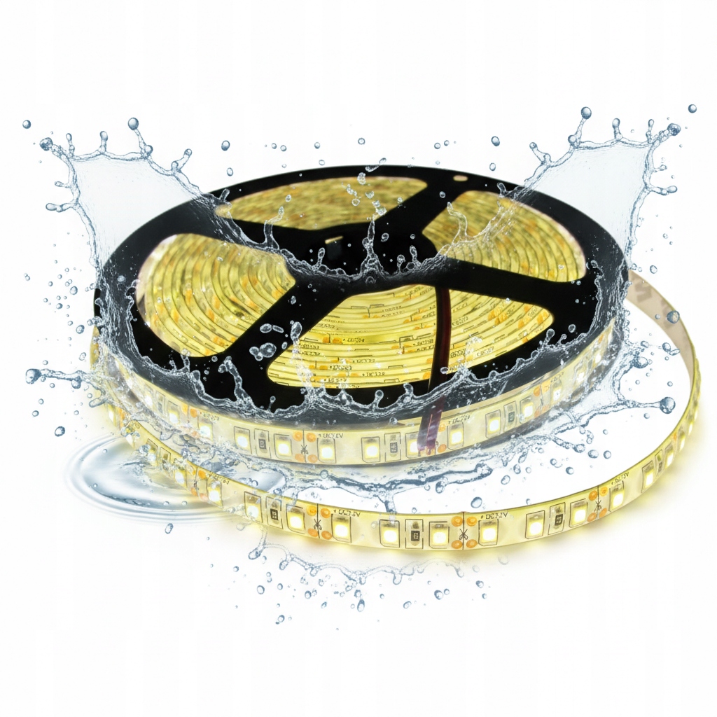 TAŚMA PASEK LED 2835 48W 5m 12V IP63 WODOODPORNA BARWA CIEPŁA 3000K 600LED