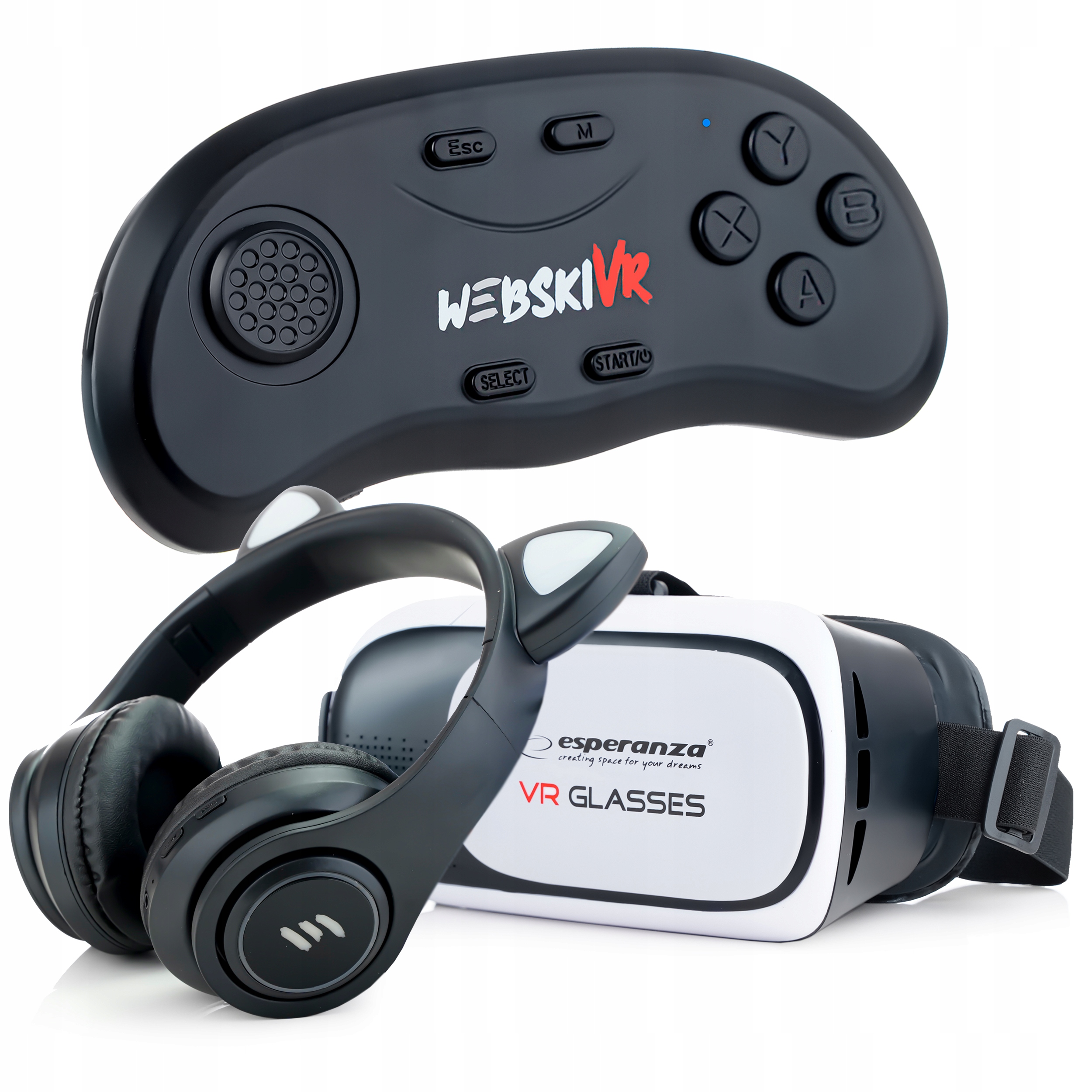 Brýle 3D Vr 360 Pro Telefon S Bluetooth Ovladačem Herní Set