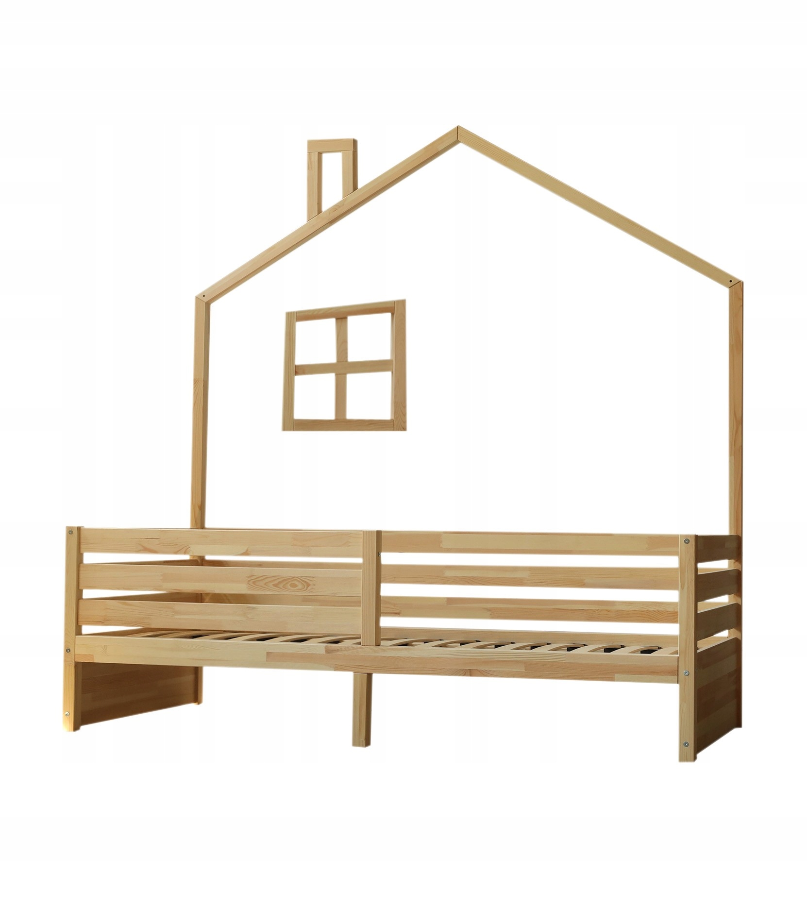 Łóżko pojedyncze domek – EWA – Drewno 180x80cm
