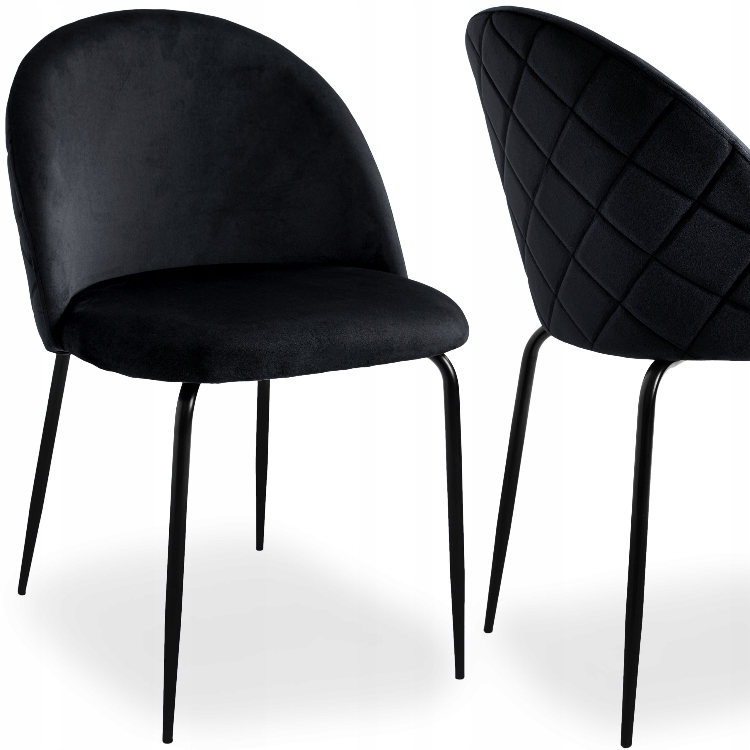 

Krzesło Tapicerowane Welurowe Velvet Czarne Loft