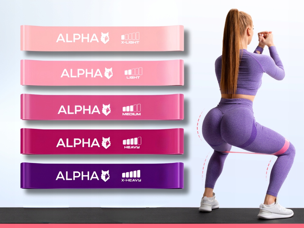 ZESTAW 5 GUM DO ĆWICZEŃ MINI BAND FITNESS GUMY OPOROWE TRENINGOWE ALPHA EAN (GTIN) 5905575736840