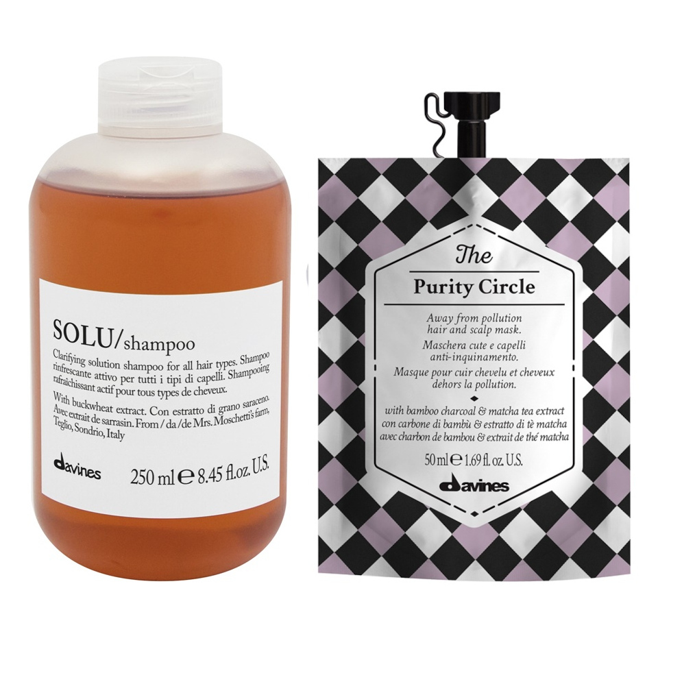 Davines Solu šampon 250 ml maska Circle Chronicles Purity Circle 50 ml