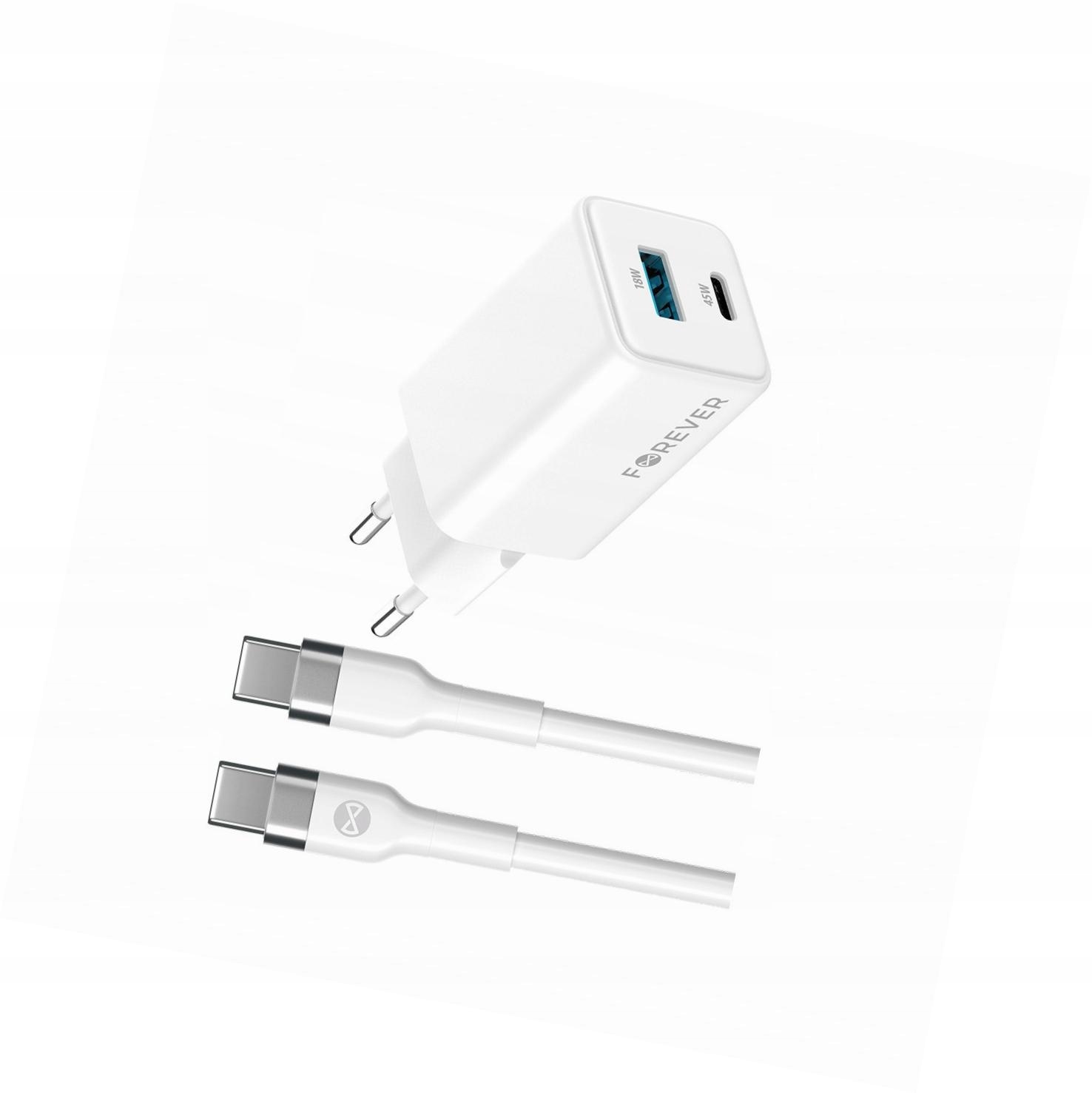 Szybka ładowarka GaN 45W 2 wejścia Usb i Usb-c z kablem do Google Pixel 9