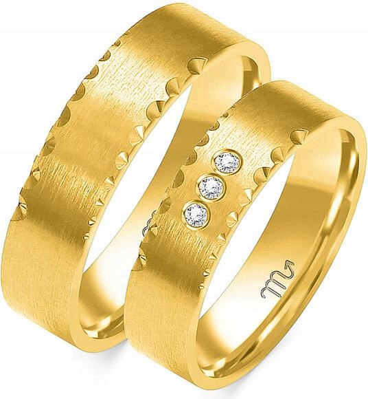 Zlaté svatba se vzorem 14K 585, 29 30 31, módní svatební kolekce