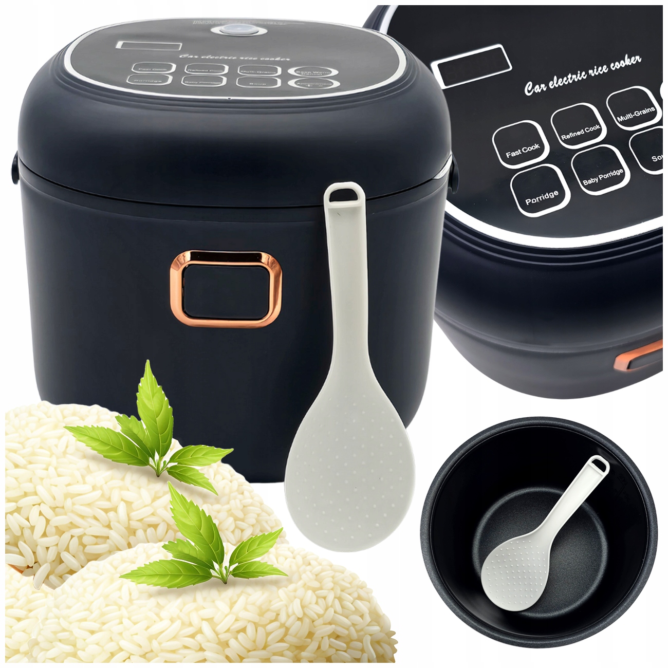 Ryżowar turystyczny Multicooker samochodowy 2l 200W 12V 24V Kemping Tir Bus