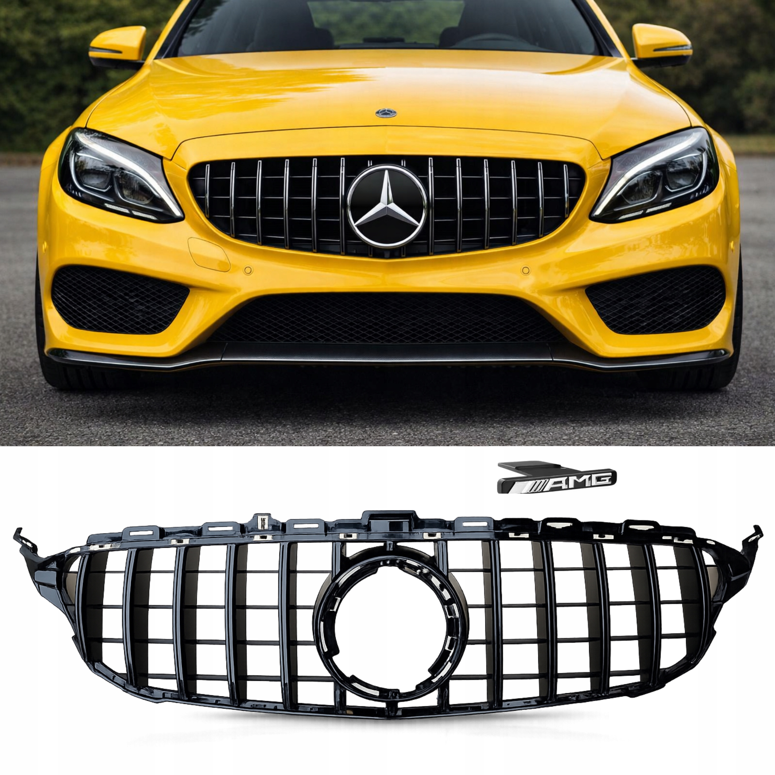 Grill atrapa mercedes w205 lift 2019+ Gt Black Černá