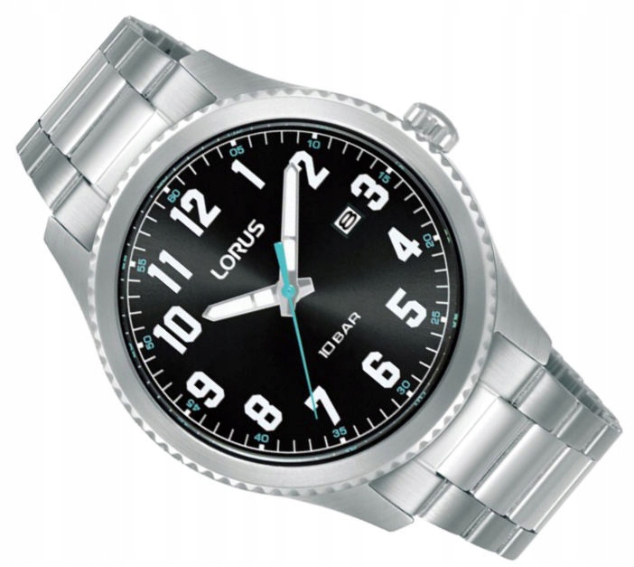 Černé Pánské Vodotěsné Sportovní Hodinky Lorus RH979RX9 100M Datumovka