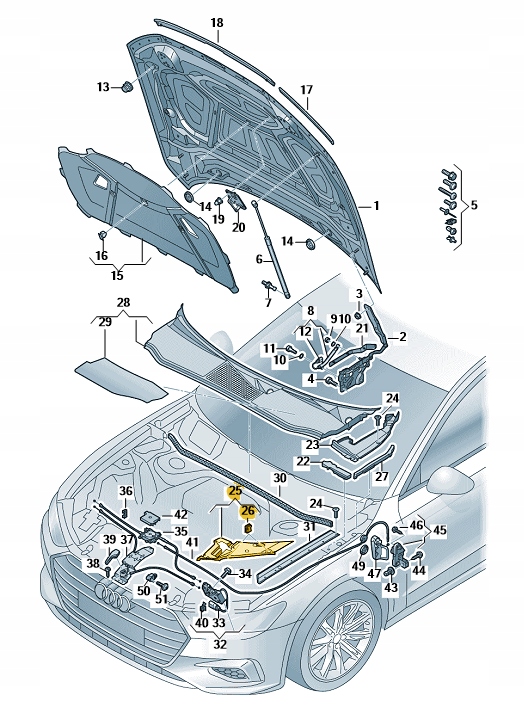 NAKŁADKA OSŁONA OBUDOWA NA LAMPE PRZÓD AUDI A7 LEWA ASO ORYGINAŁ OD ASO Producent części Audi OE