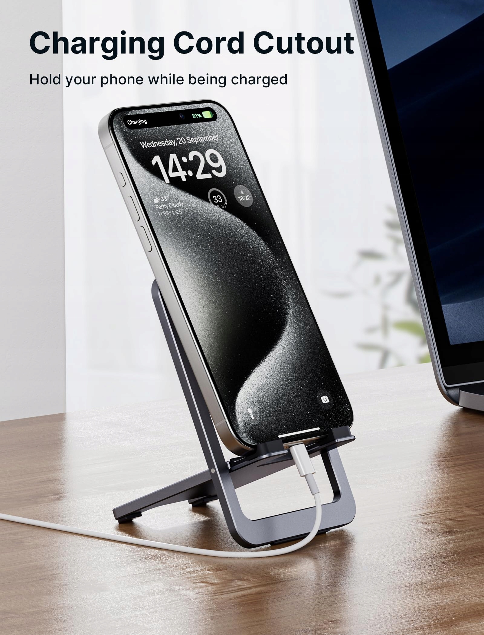 JSAUX Składany Aluminiowy Stojak Na Telefon Kompatybilny Z iPhone Samsung — miniatura 3