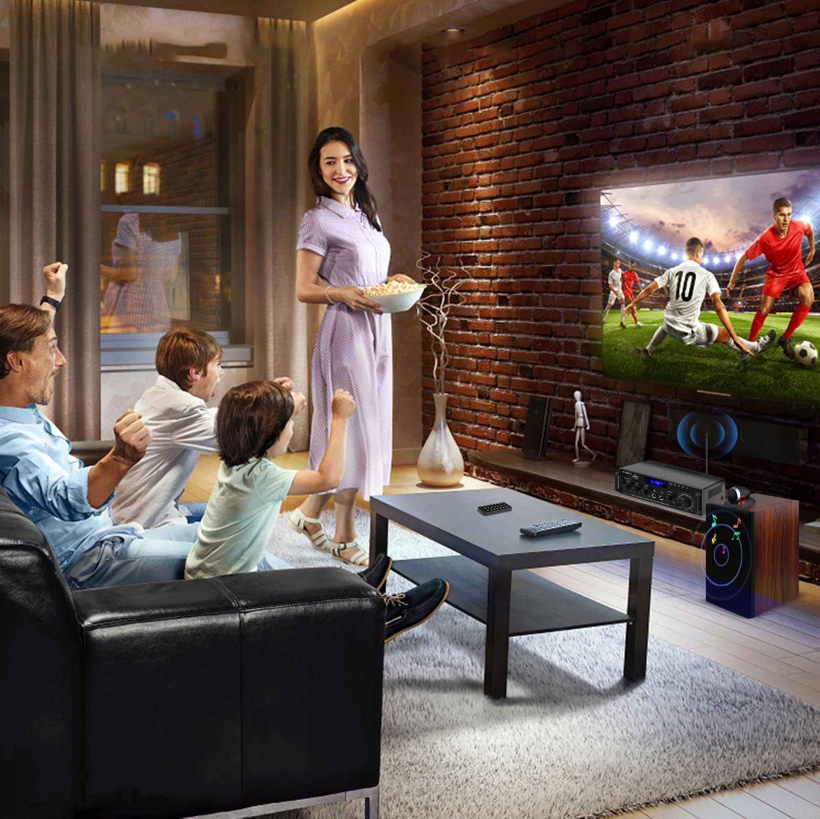 WZMACNIACZ STEREO HIFI KANAŁ 2.0 BLUETOOTH 5.0 Z ANTENĄ Z RADIO FM 50W Kod producenta 6SV0027EU-oph