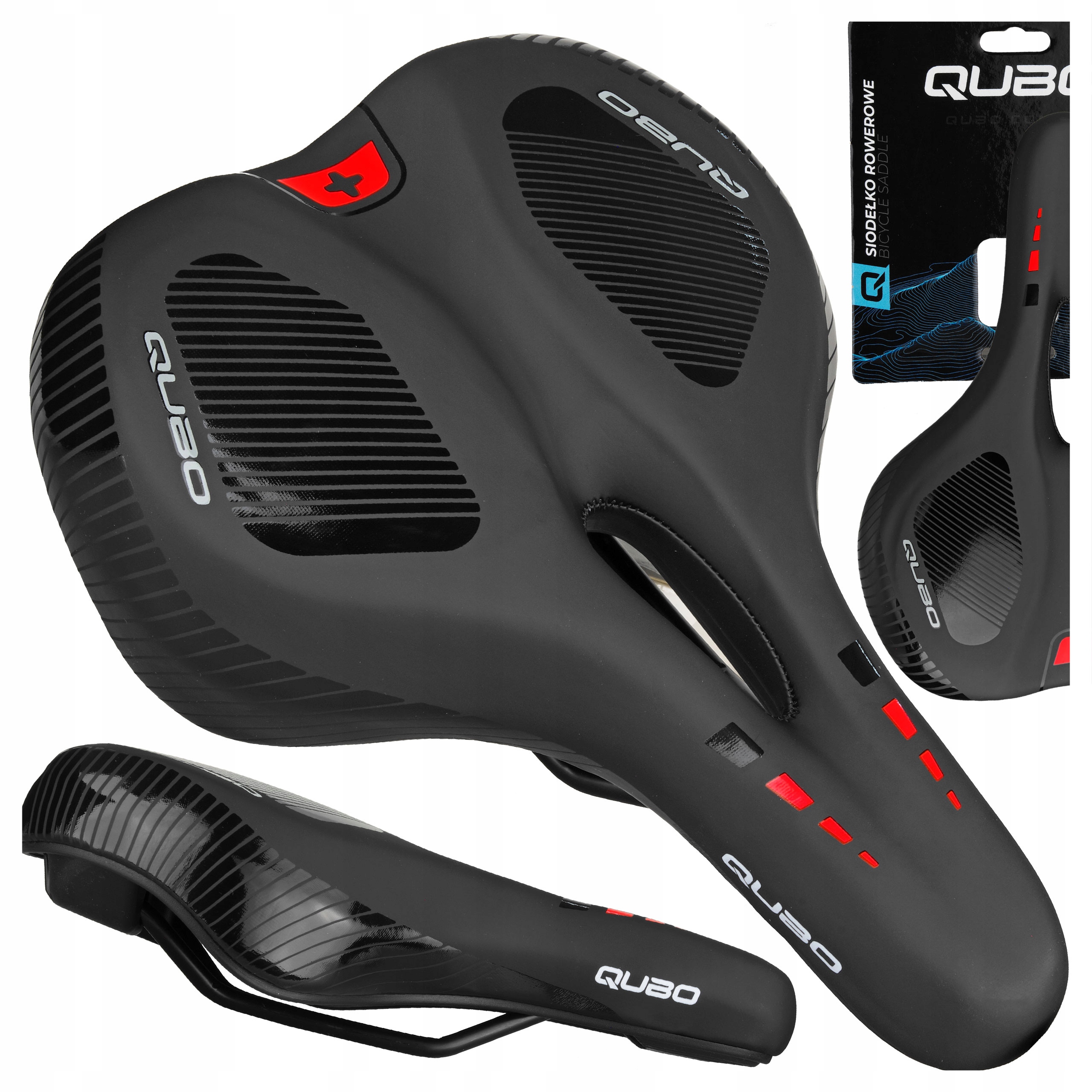 Siodełko Rowerowe Qubo Memory Foam Miękkie Miejskie 265x190 mm