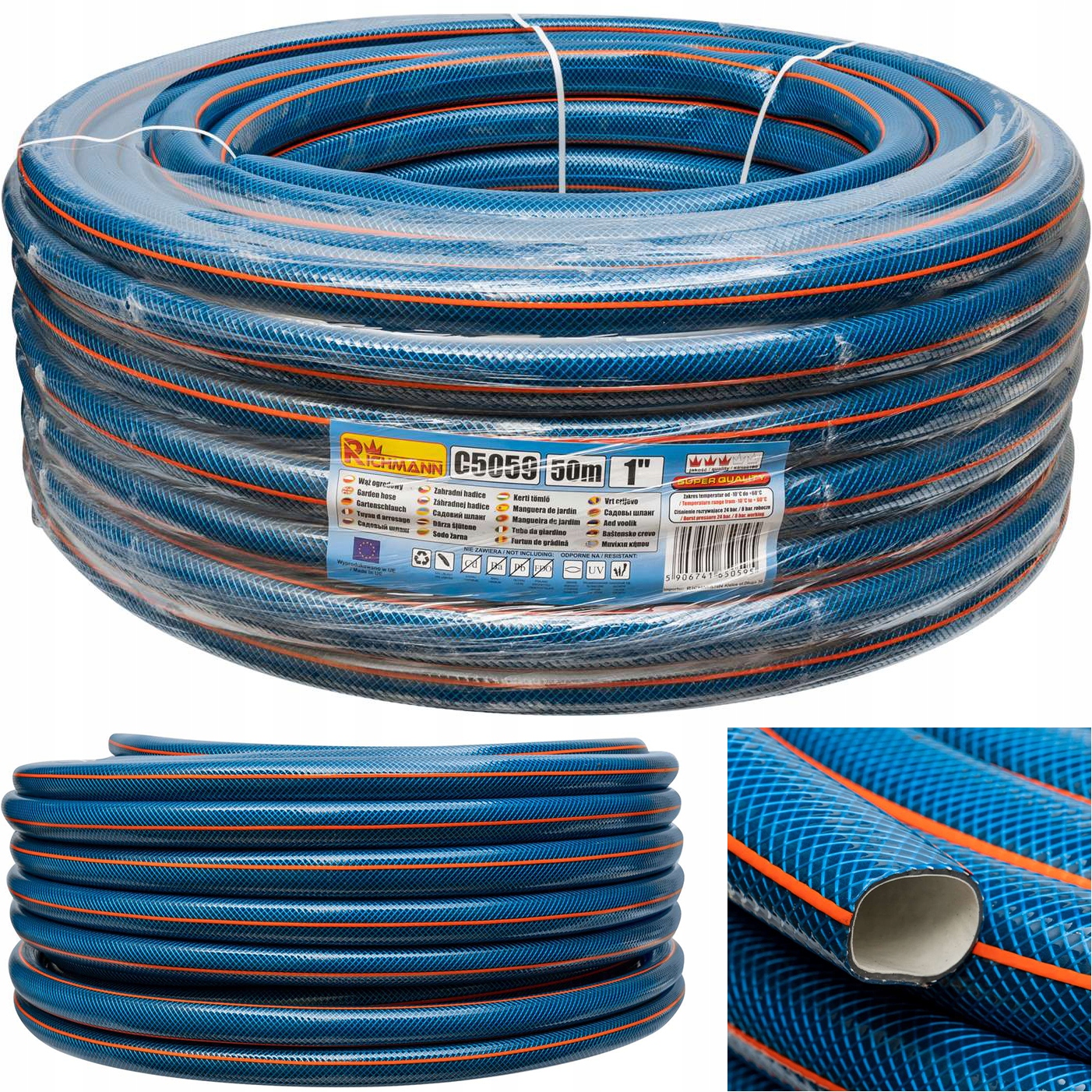 Hadice Elastická 4-VRSTVÁ Premium Odolná Vůči Uv Záření 1" 50 M