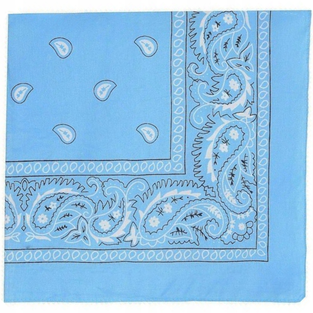 BANDAMKA CHUSTA BANDANA CHUSTKA NA GŁOWĘ SZYJĘ WŁOSY APASZKA BANDAMA KOLORY Model P340 CZARNY