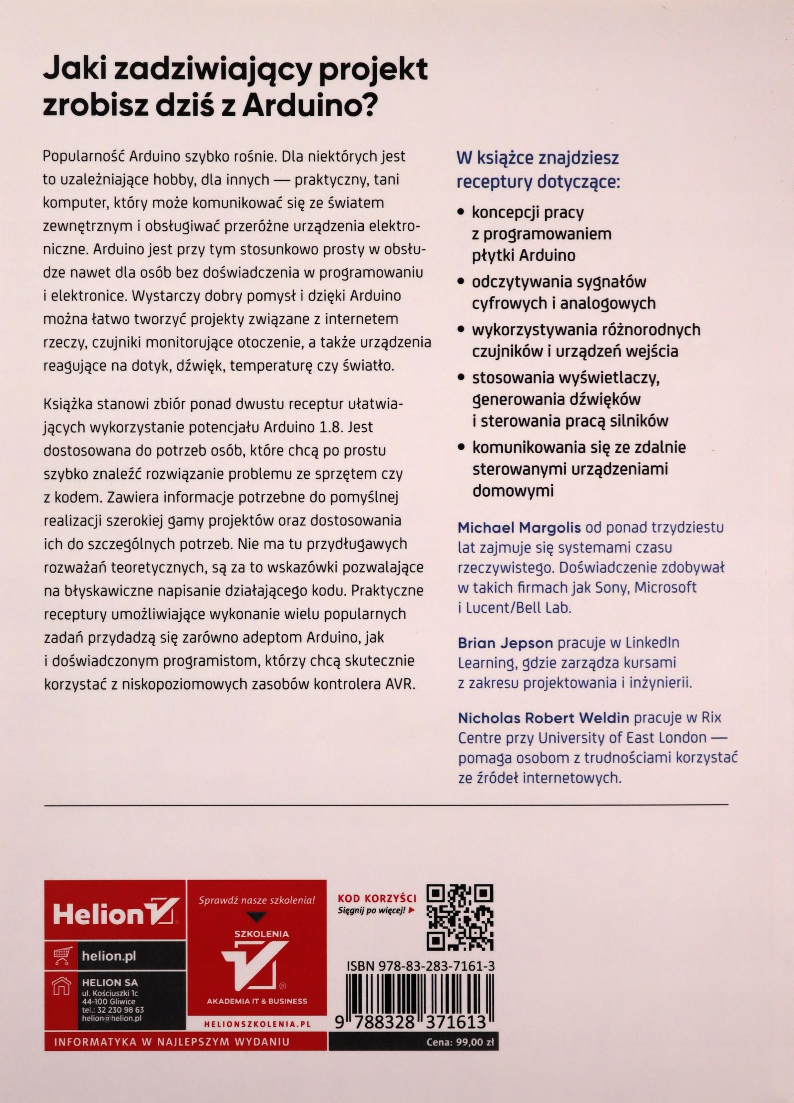 ARDUINO. PRZEPISY NA ROZPOCZĘCIE, ROZSZERZANIE I UDOSKONALANIE PROJEKTÓW - Stan opakowania oryginalne