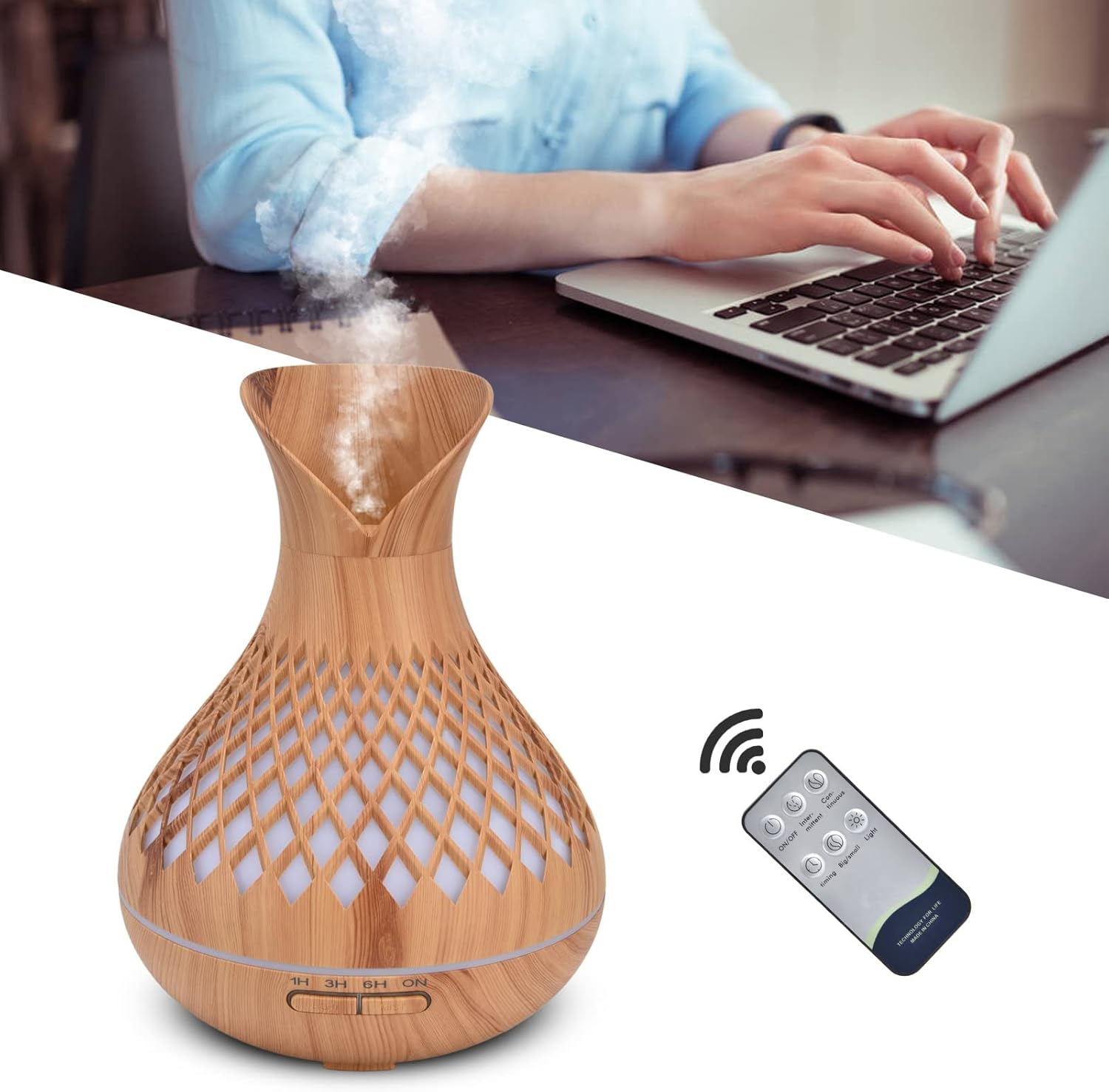 Zvlhčovač Vzduchu 500ML Aromaterapie Difuzér Olejů S Dálkovým Ovládáním