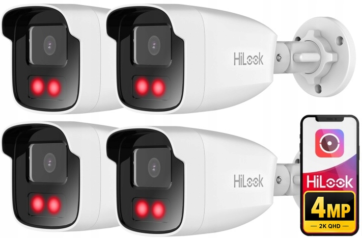 Ip kamera 4MP IPCAM-B4-50IR HiLook od Hikvision Vonkajšia IR50m 4ks