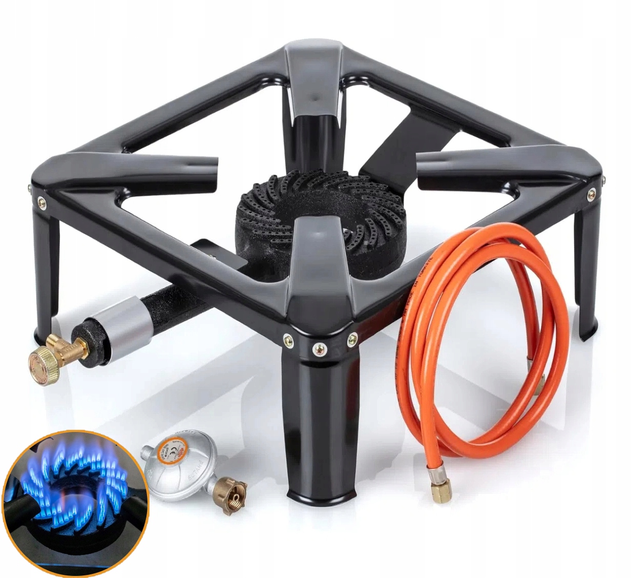 Plynová Stolička Vařič 40x40 Set Reduktor Hadice Trvanlivá