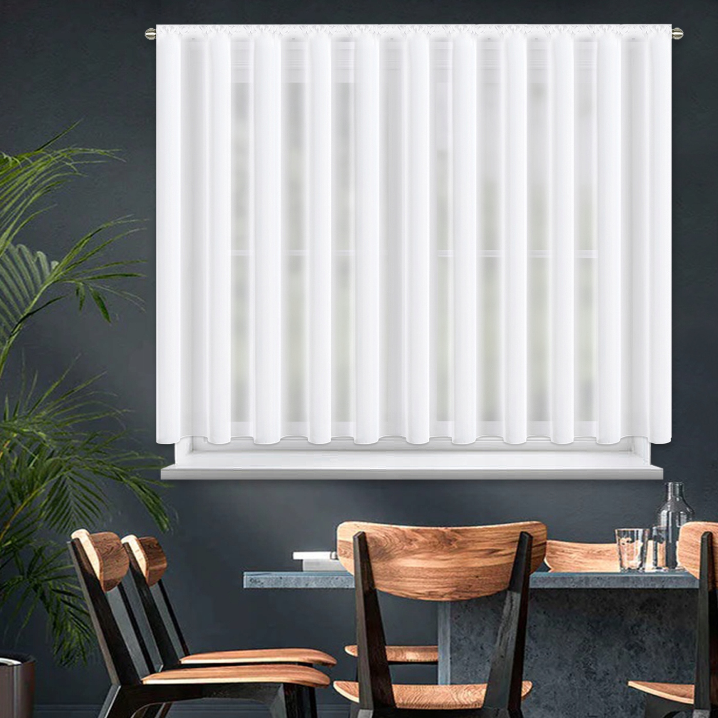 FIRANA WOALOWA GŁADKA KLASYCZNA BIAŁA NA TAŚMIE 400x160cm Marka Xzhome