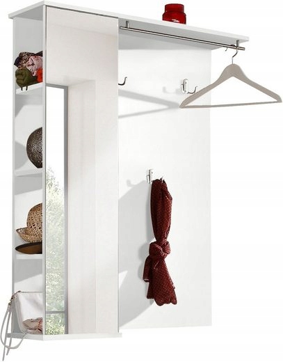 ANDRIA wieszak garderoba lustro biały połysk