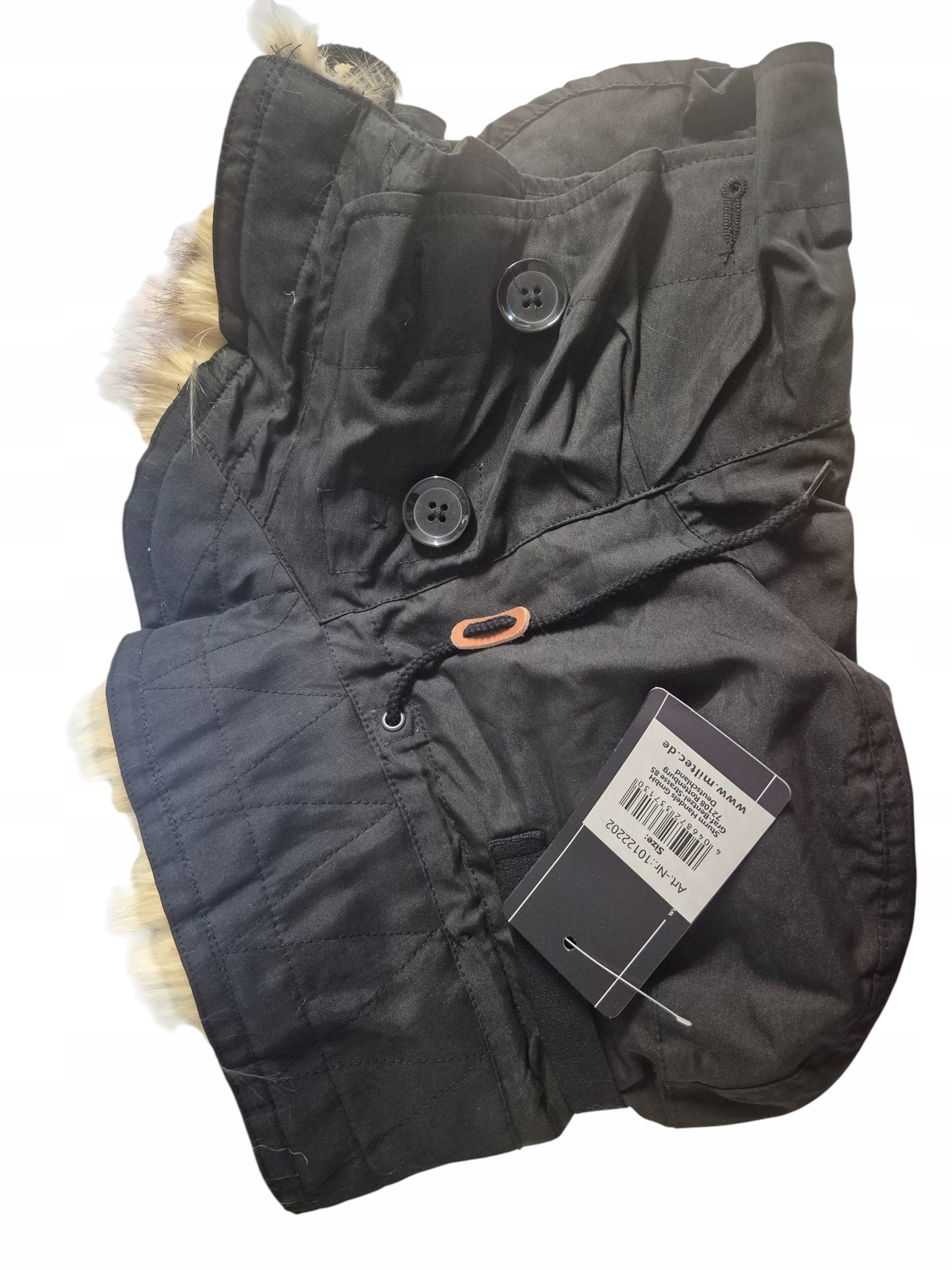 Mil-Tec 10122202 Beanie černá kapuce s kožešinou Zimní Čepice Univerzální