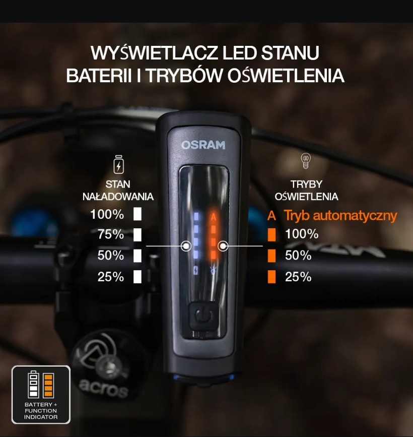Zestaw lampek rowerowych LED Osram LEDsBike Race 100 Zasilanie USB