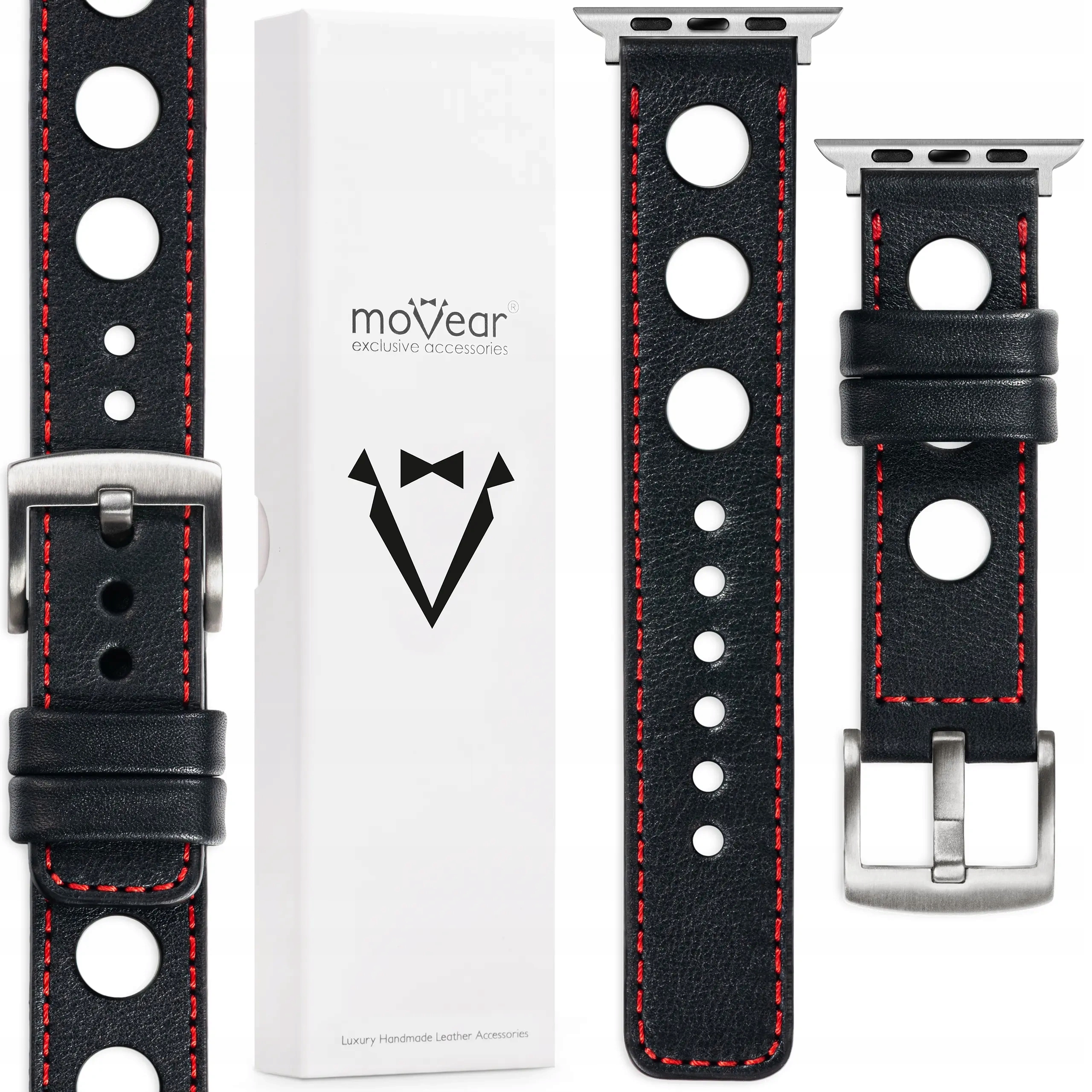 Prémiový kožený řemínek pro Apple Watch 10 9 8 7 6 5 Se 42-40 mm Movear