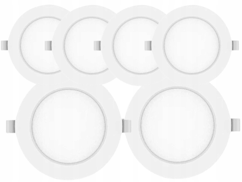 6x Lampa Objímka Panelová zapuštěná do stropu Slim Led 6W Barva Studená 6500K