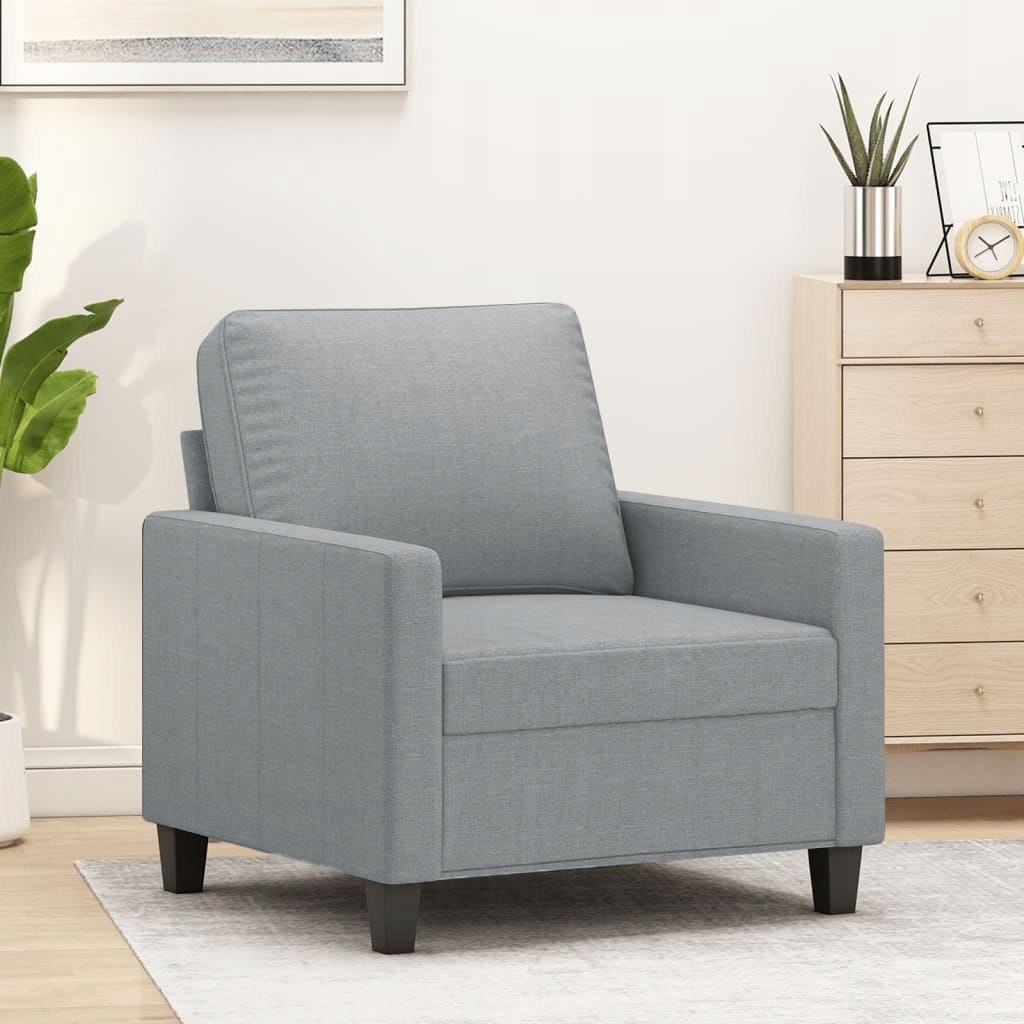FOTEL JASNOSZARY 60CM OBITY TKANINĄ