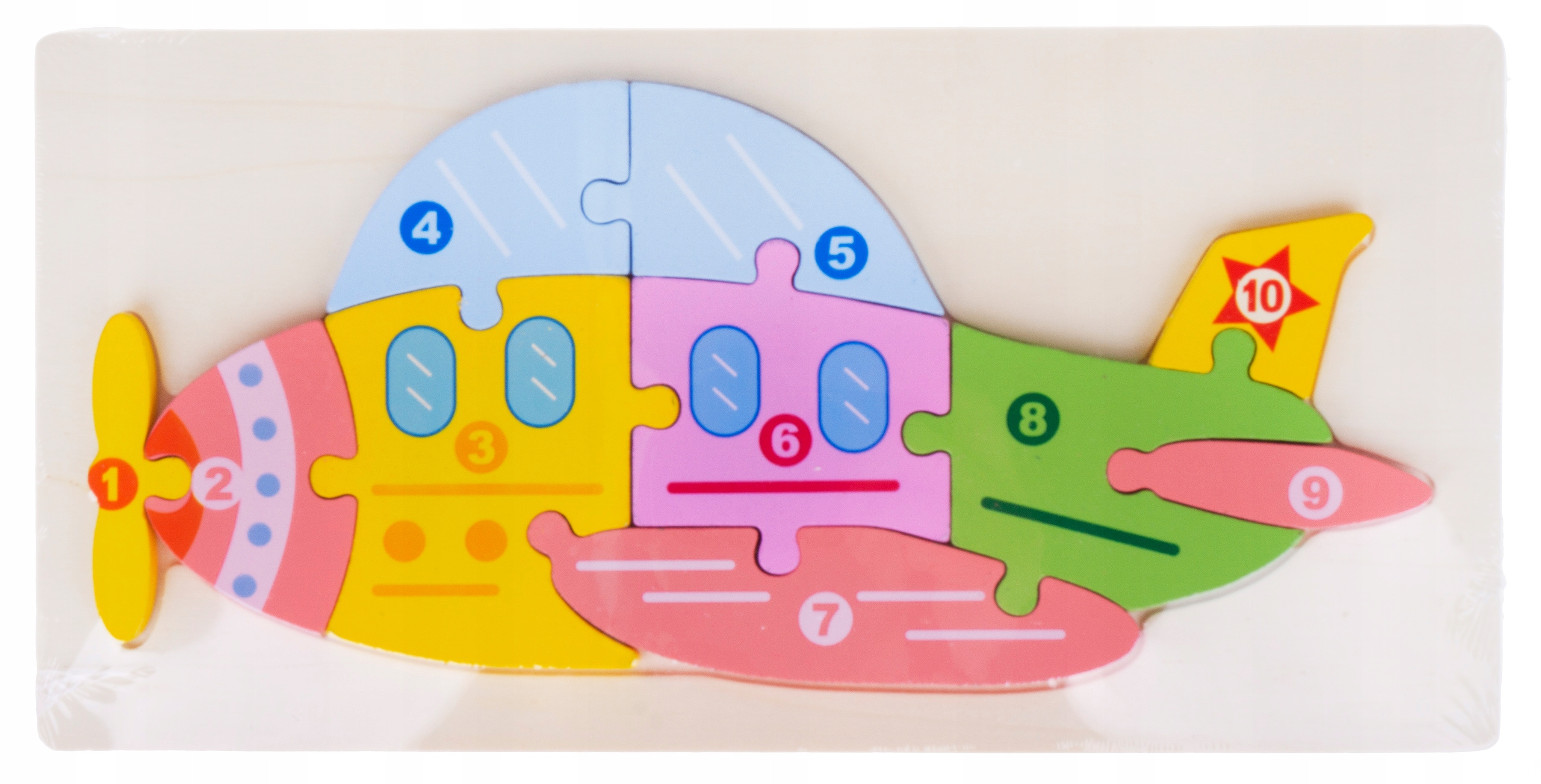 

Puzzle Samolot Układanka Drewniana Duża 11 El