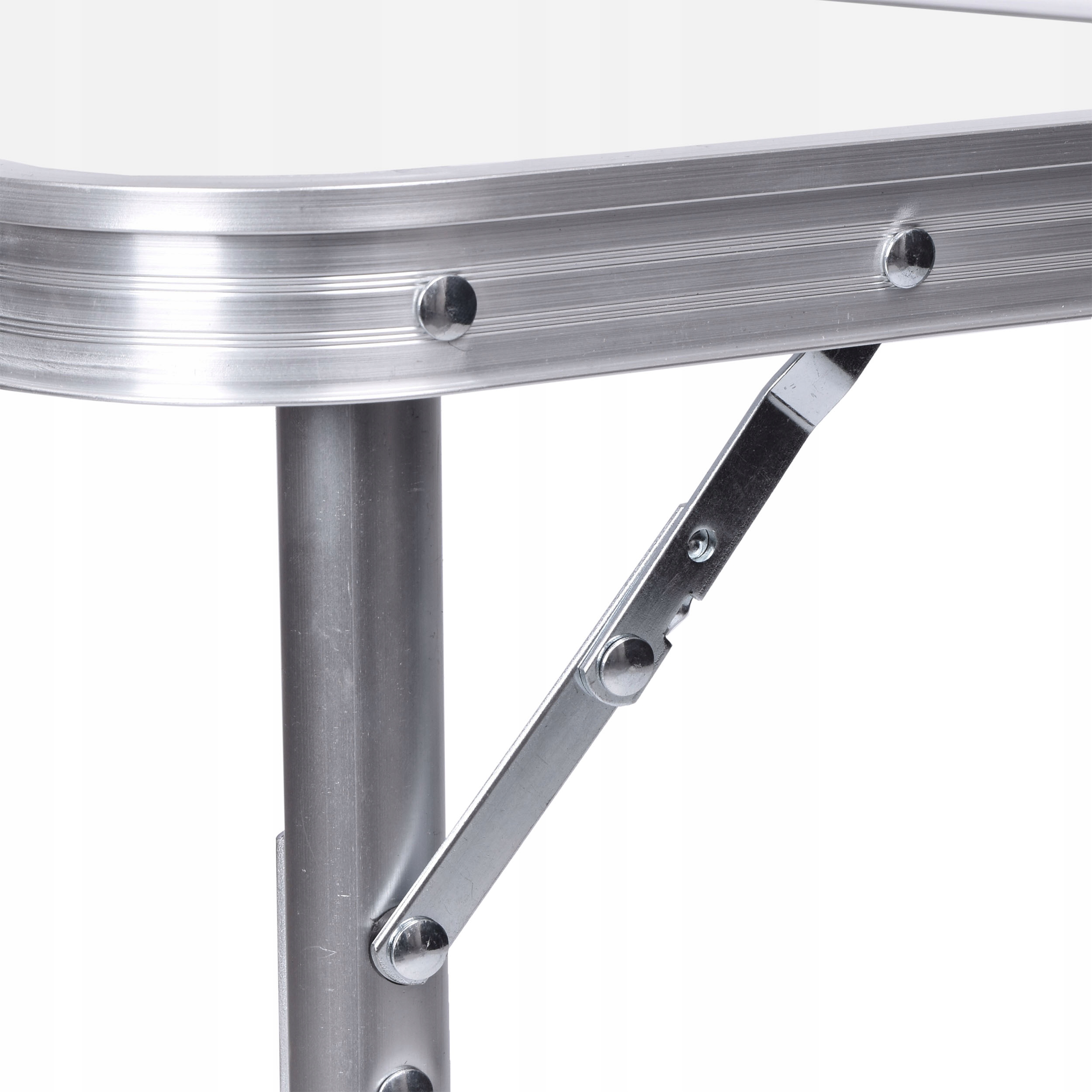 STÓŁ STOLIK TURYSTYCZNY SKŁADANY W WALIZKĘ KEMPINGOWY ALUMINIOWY 60x45 cm Kolor dominujący biały