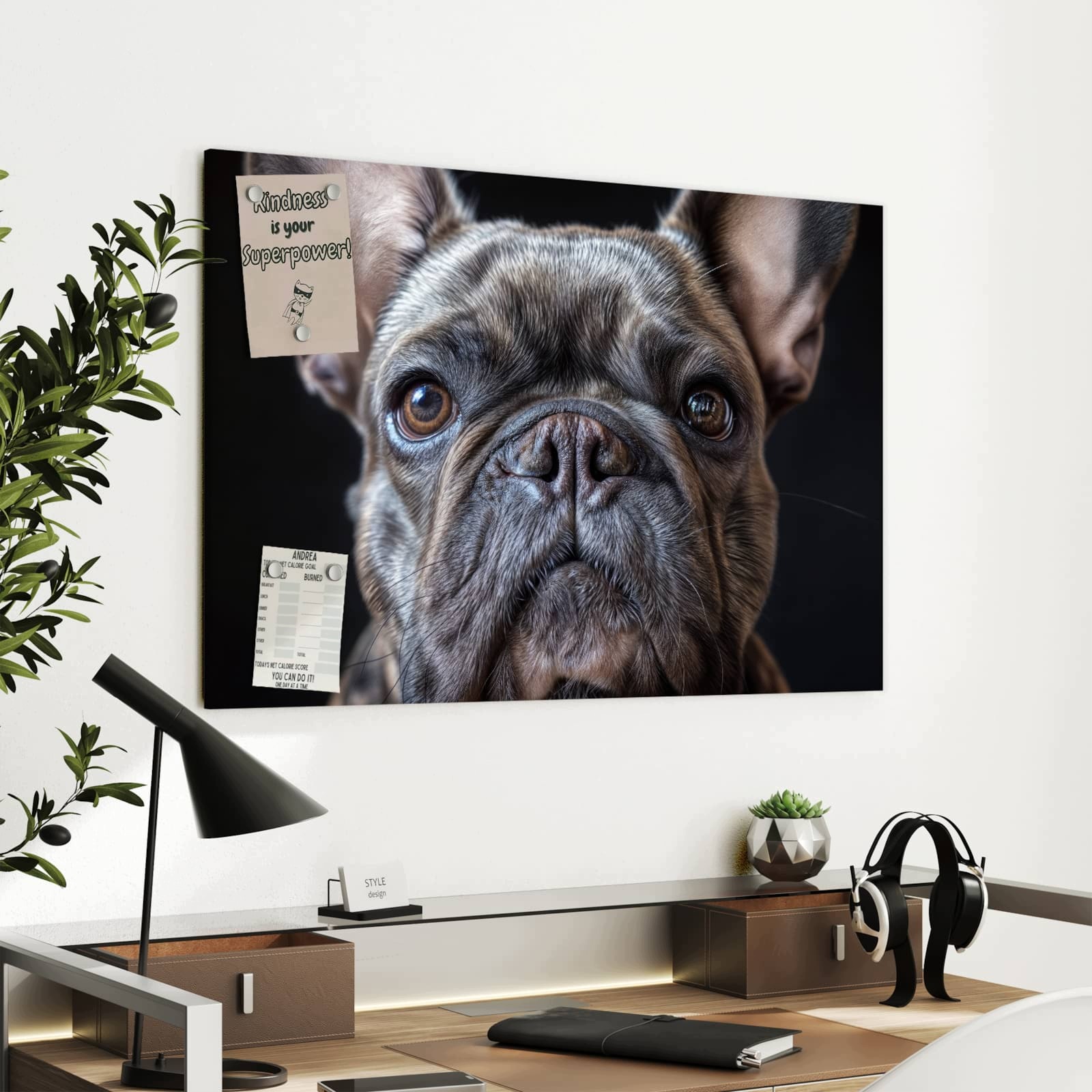 Magnetická tabule Portrét psa 90 × 60 cm