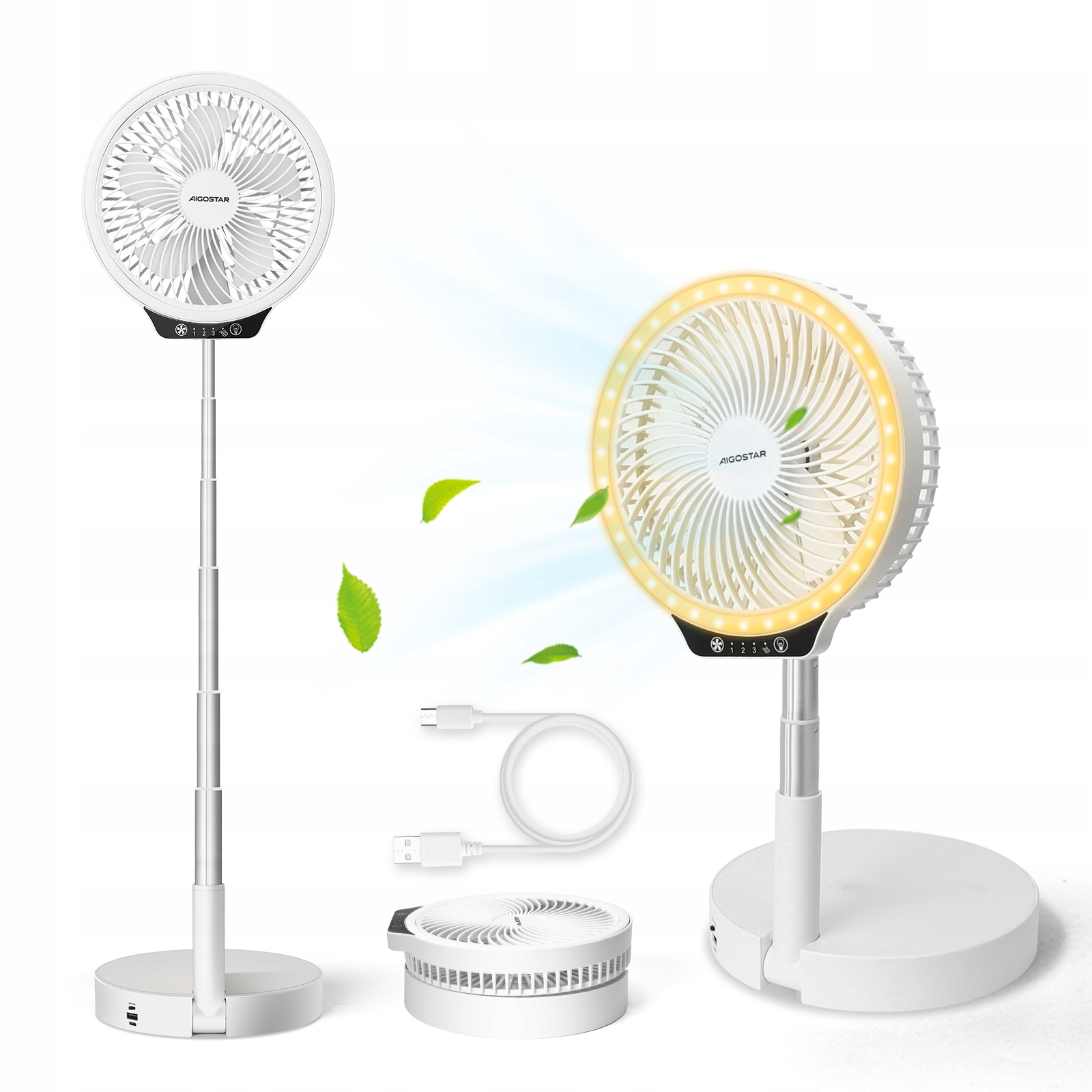 WIATRAK WENTYLATOR POKOJOWY CICHY PRZENOŚNY USB