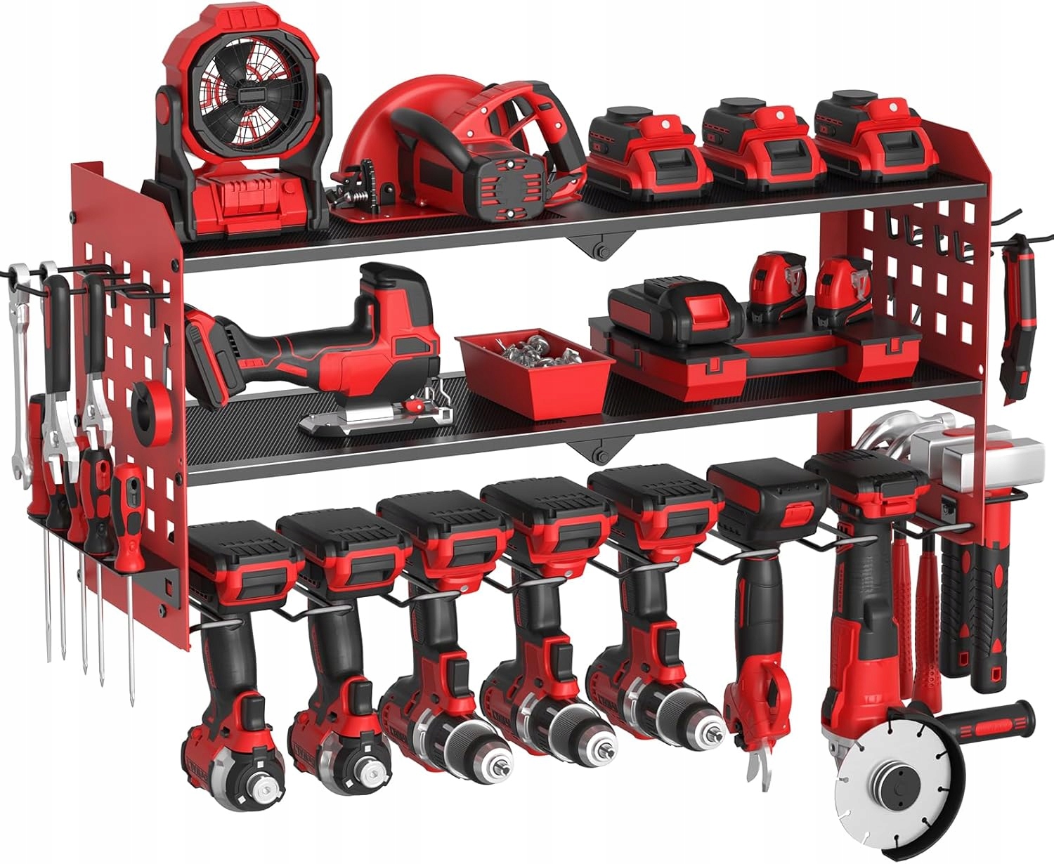 3-POZIOMOWY Uchwyt Ścienny Na Narzędzia Półka Organizer Do Garażu Regał