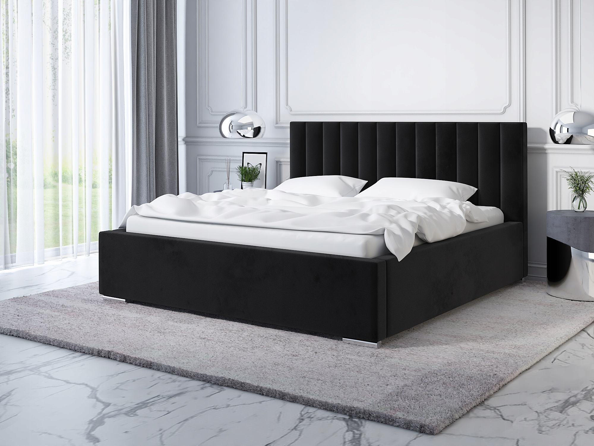 Łóżko tapicerowane pojemnik zagłówek 140x200 SOFIA Typ sofa (kanapa)