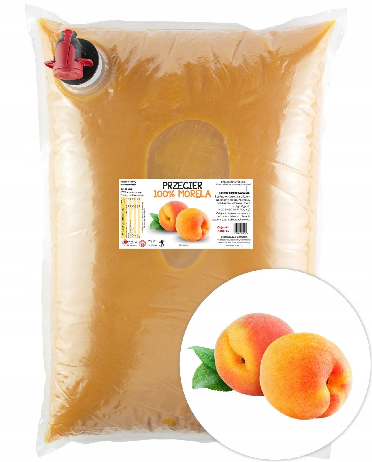 Przecier morelowy Pulpa morelowa 100% 5L
