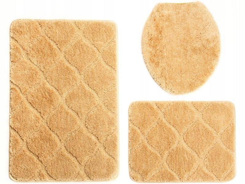 

Dywaniki Łazienkowe Roti Beżowy 3cz.