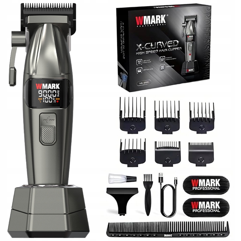 Wmark NG-8008 Maszynka do włosów Profesjonalna Barber 9000RPM Led Stacja