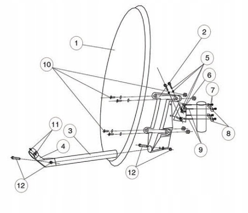 CZASZA ANTENA SATELITARNA 80 CM STANDARD BIAŁA Marka Corab