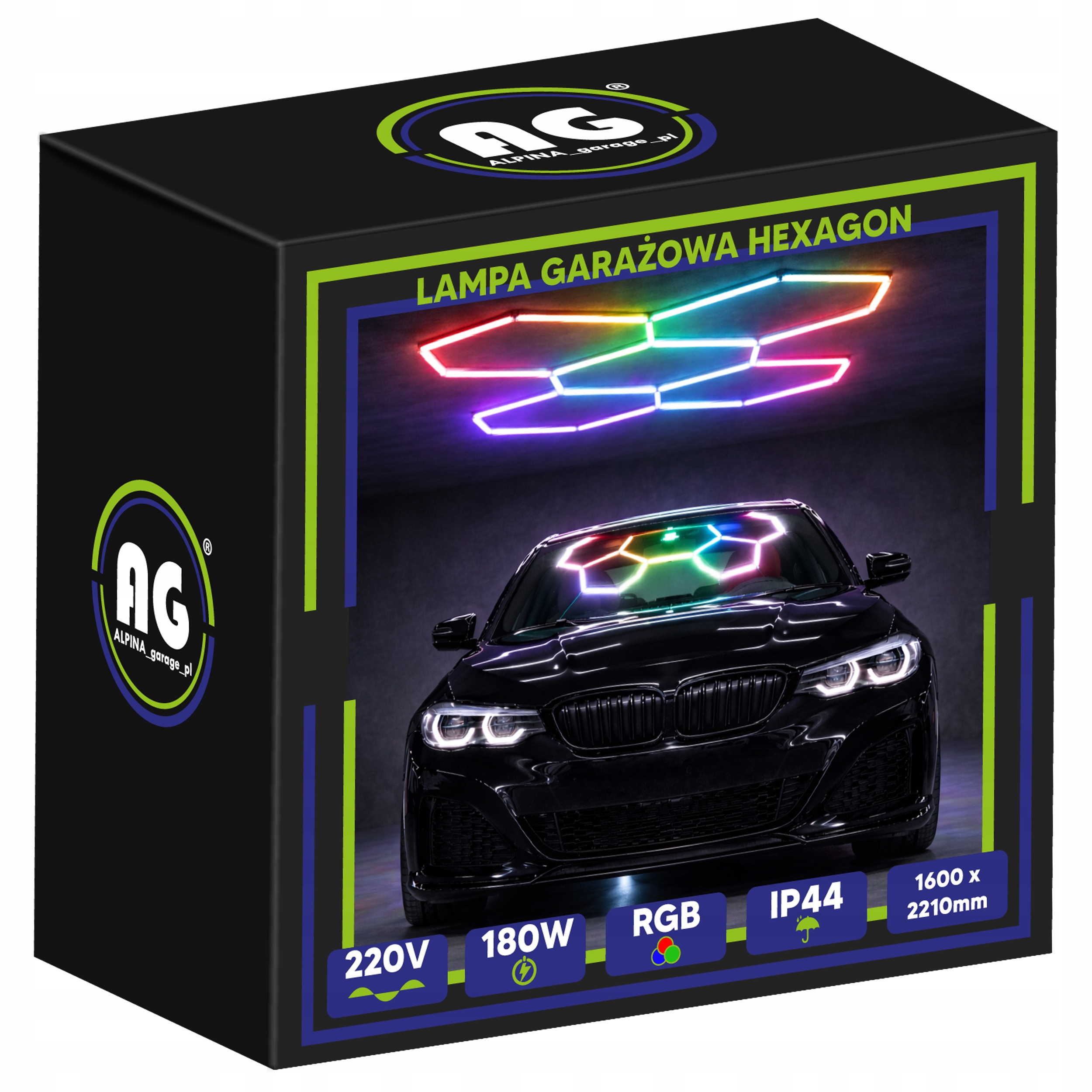 Led lampa Hexagón Rgb 180W Panel Osvetlenie Dielňa Dom Aplikácia Diaľkový Ovládač